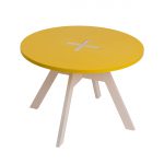 Väike ümmargune laud, kollane