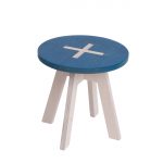 Väike ümmargune tool / taburet, sinine
