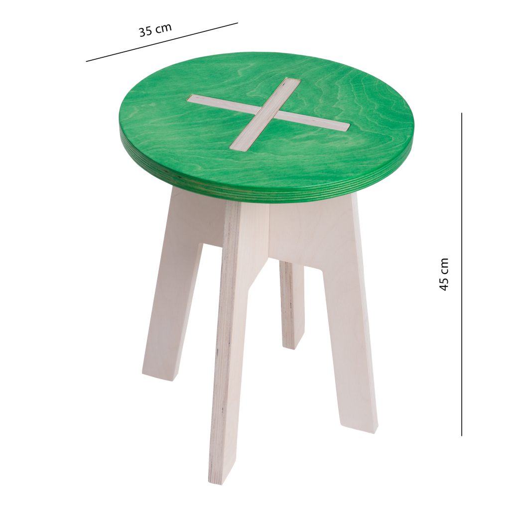 Круглый стул, зеленый