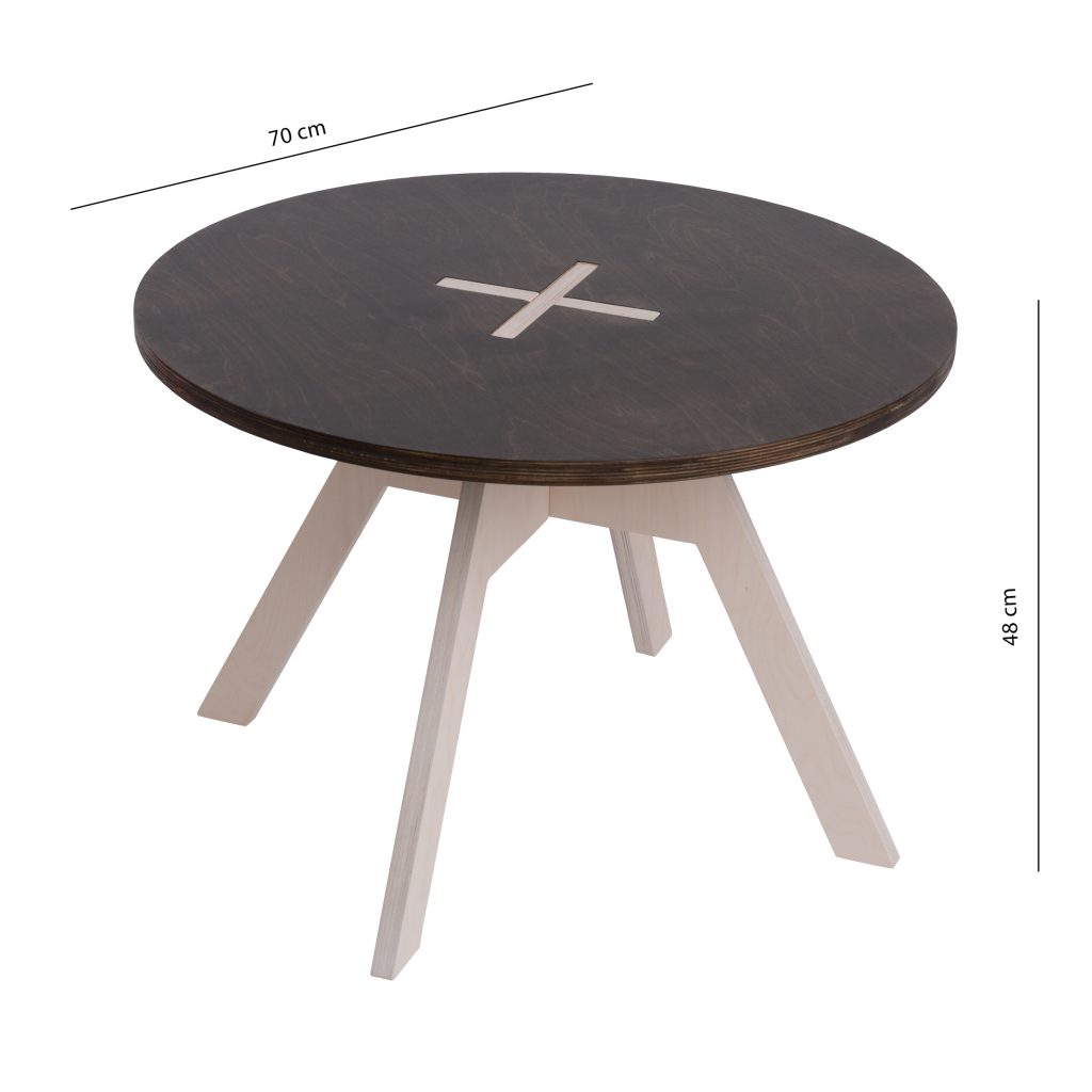 Small round table, black
