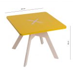Small square table, yellow