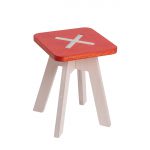 Pieni neliskulmainen tuoli, punainen