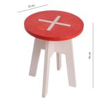 Ümmargune tool / taburet, punane