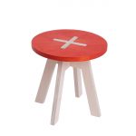 Väike ümmargune tool / taburet, punane