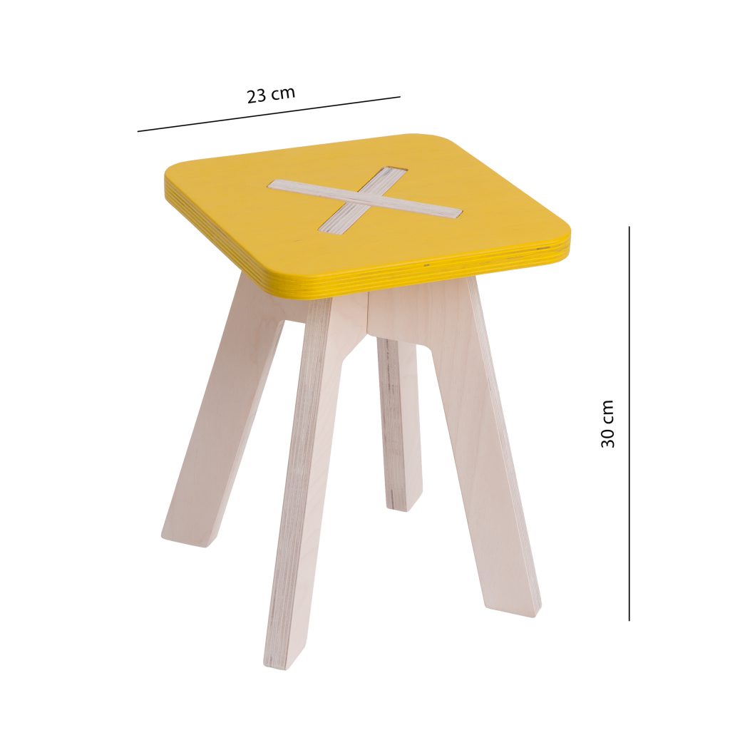 Leiunurk: Väike kandiline tool, kollane
