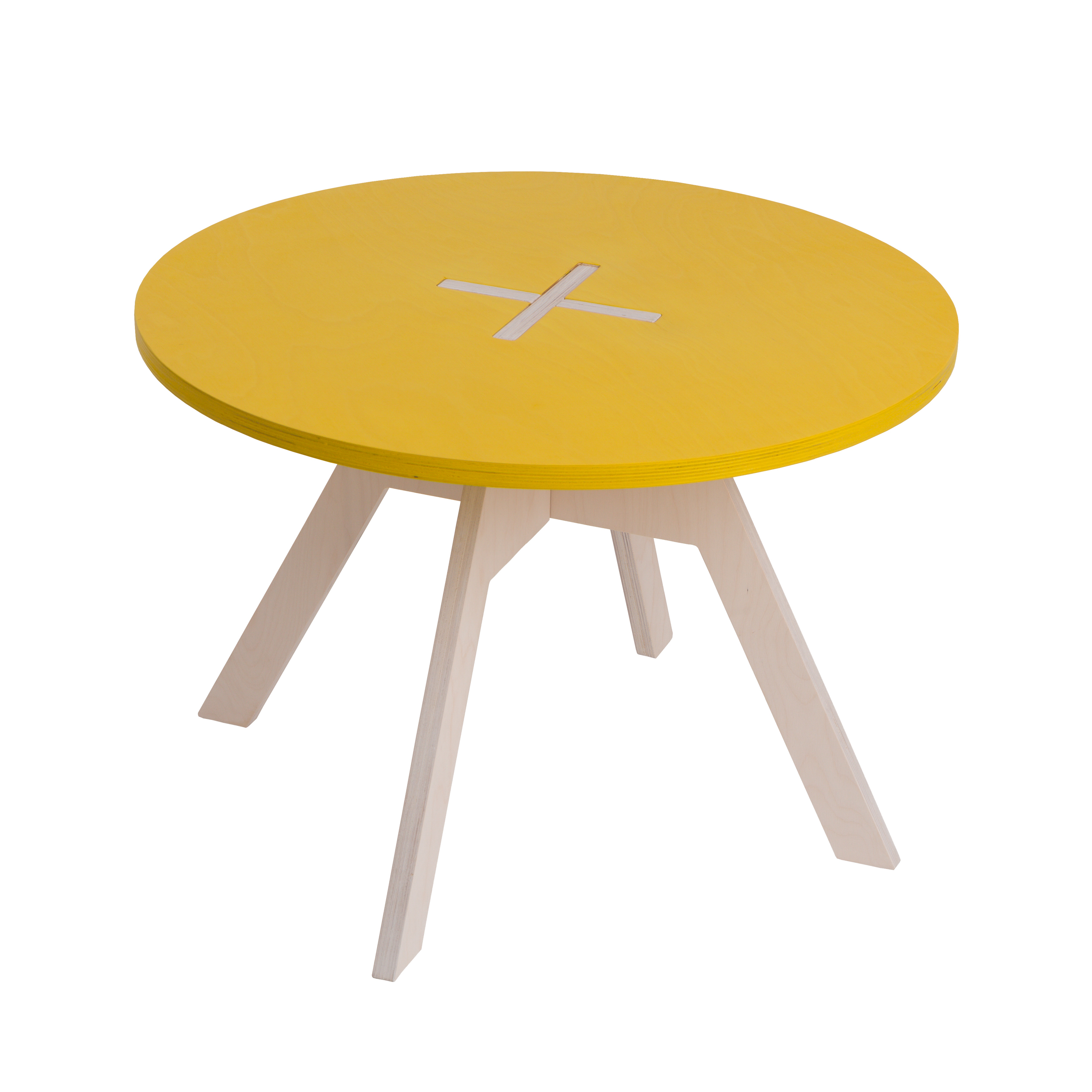 Круглый желтый стол