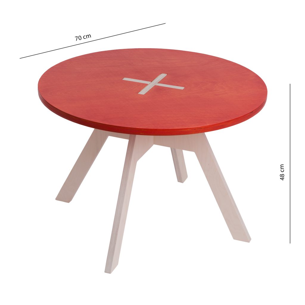 Small round table, red
