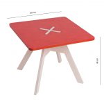 Small square table, red