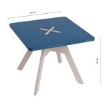 Small square table, blue