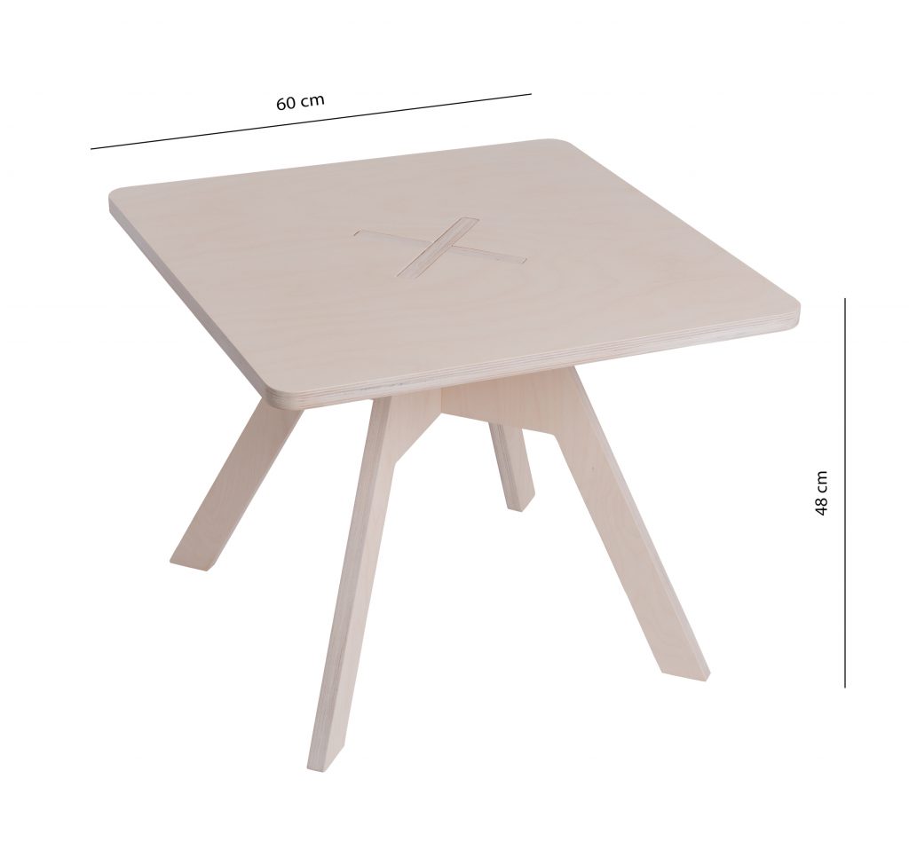 Pieni neliskulmainen pöytä, valkoinen