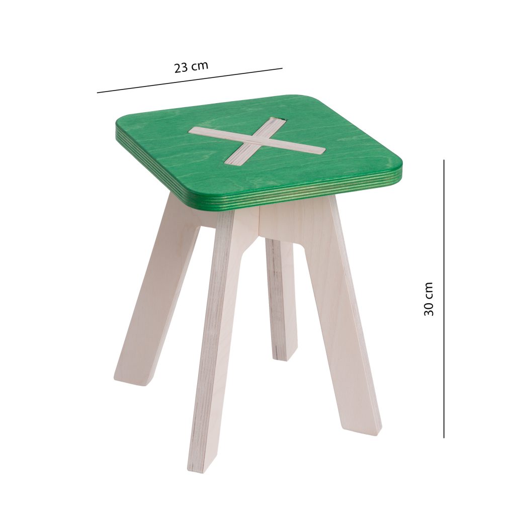 Small square chair, green